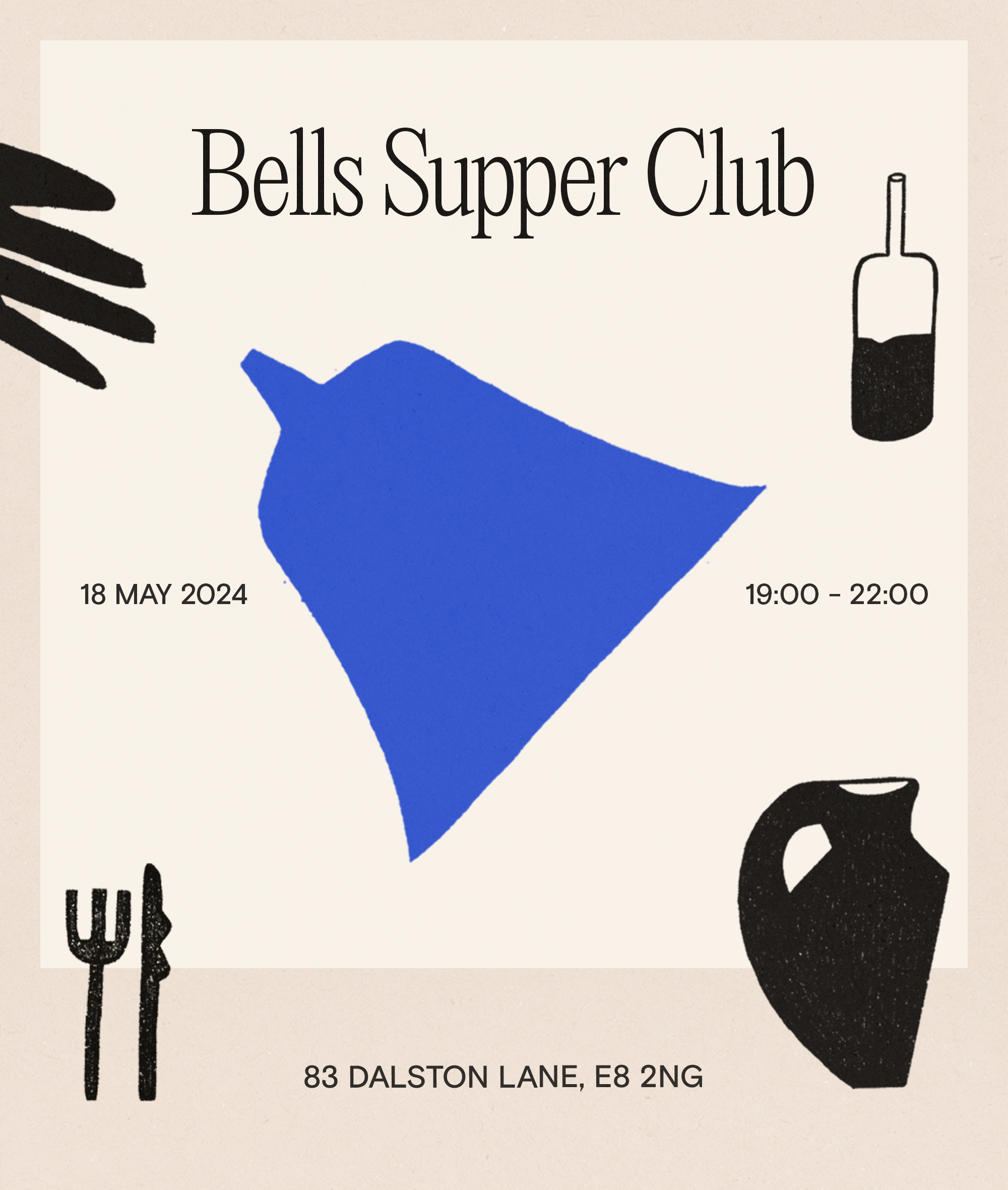 Invitation for Bells Supper Club, May 2024